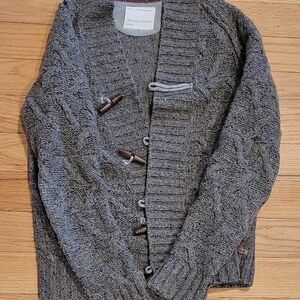 Banana Republic Charcoal Cable Knit Cardigan